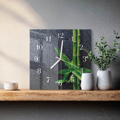 Orologio quadrato Gocce e bambù