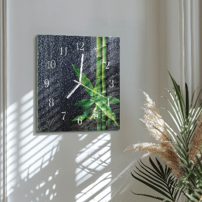 Orologio quadrato Gocce e bambù