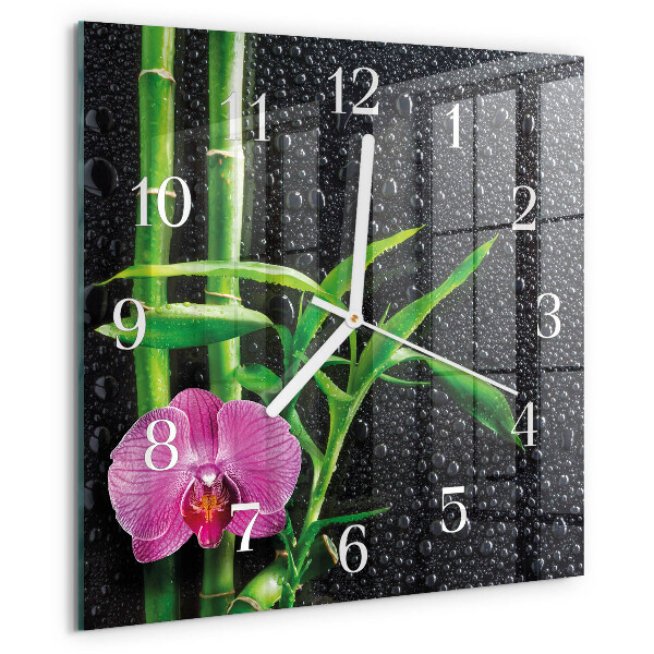 Orologio quadrato Spa al bambù