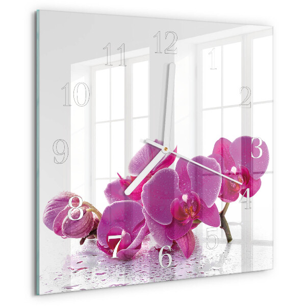 Orologio quadrato Orchidea