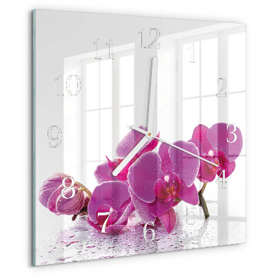 Orologio quadrato Orchidea
