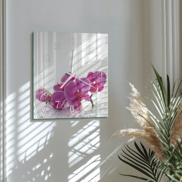 Orologio quadrato Orchidea