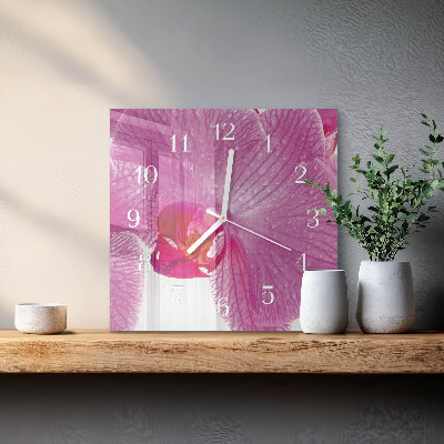 Orologio quadrato Orchidea