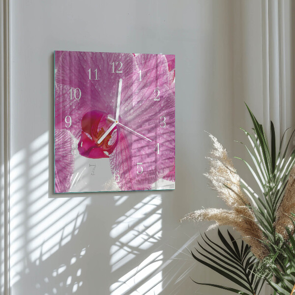 Orologio quadrato Orchidea