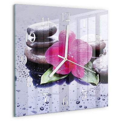 Orologio quadrato Orchidea