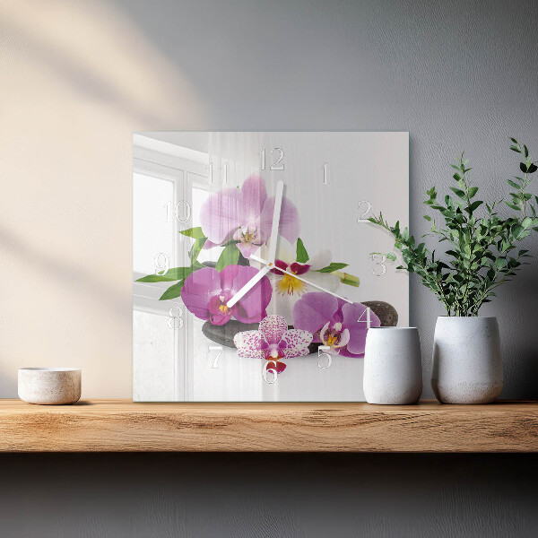 Orologio quadrato Orchidea