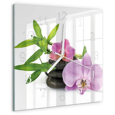 Orologio quadrato Orchidea