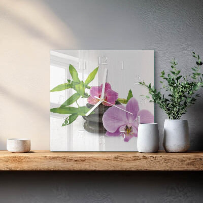 Orologio quadrato Orchidea