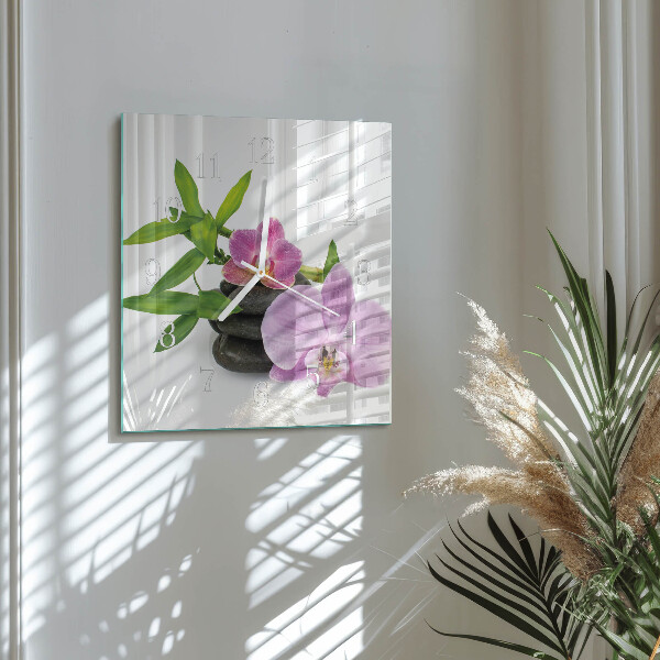 Orologio quadrato Orchidea