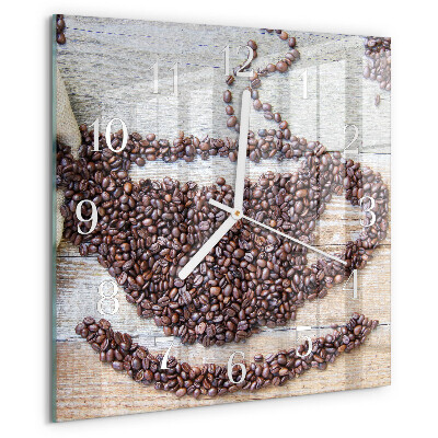 Orologio quadrato chicchi di caffè