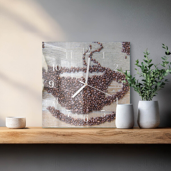 Orologio quadrato chicchi di caffè