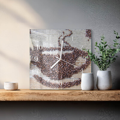 Orologio quadrato chicchi di caffè