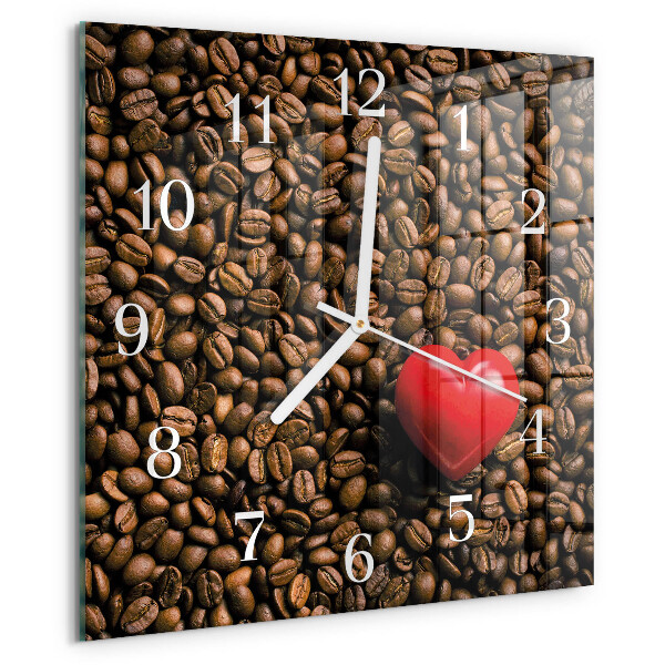 Orologio quadrato chicchi di caffè