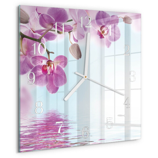 Orologio quadrato Orchidea