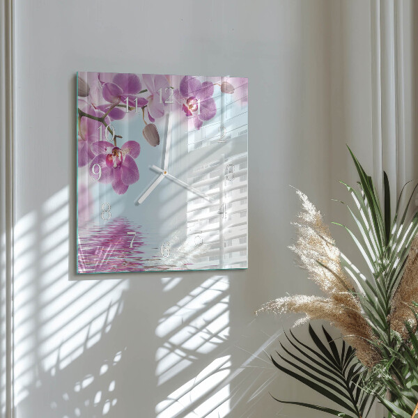 Orologio quadrato Orchidea