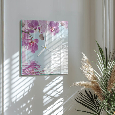 Orologio quadrato Orchidea