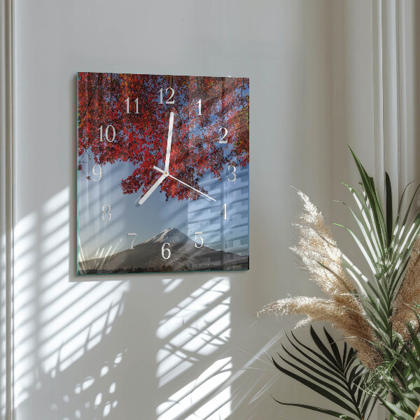 Orologio quadrato Foglie di montagna