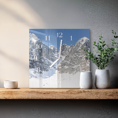 Orologio quadrato Montagne invernali