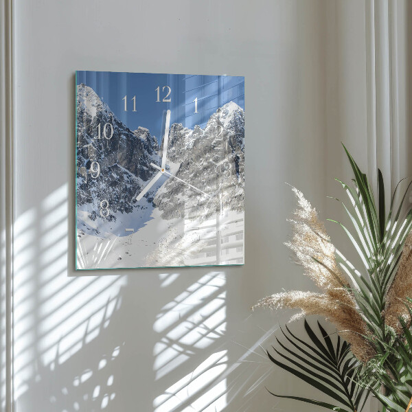 Orologio quadrato Montagne invernali