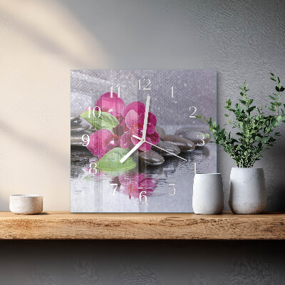 Orologio quadrato Orchidea