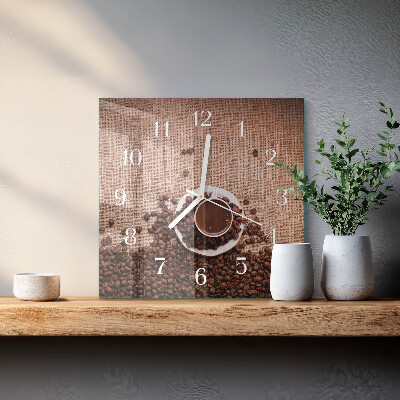 Orologio quadrato chicchi di caffè