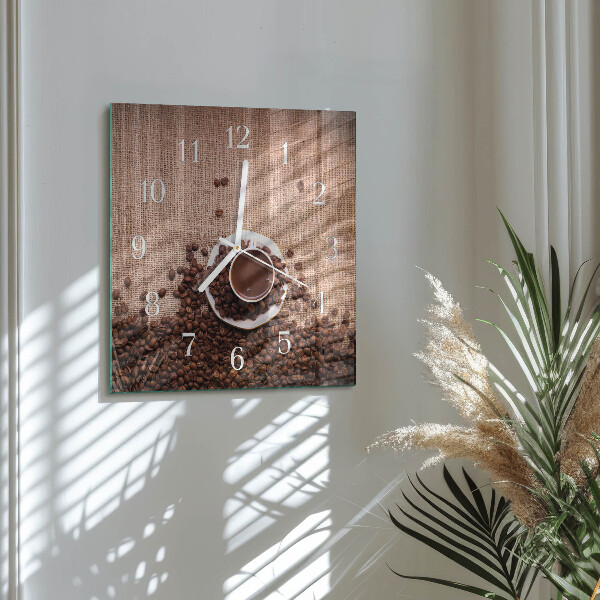 Orologio quadrato chicchi di caffè
