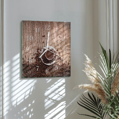 Orologio quadrato chicchi di caffè