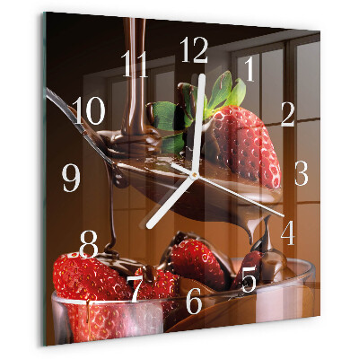 Orologio quadrato Fragole al cioccolato