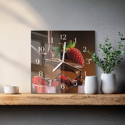Orologio quadrato Fragole al cioccolato