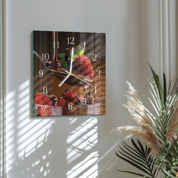 Orologio quadrato Fragole al cioccolato