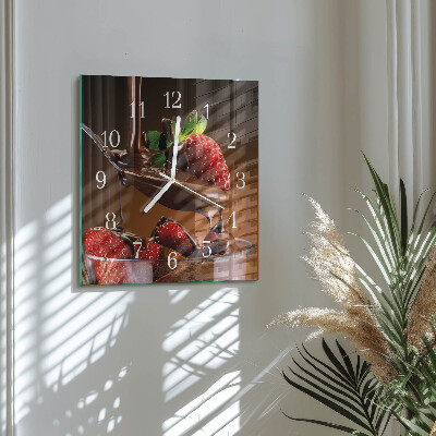 Orologio quadrato Fragole al cioccolato
