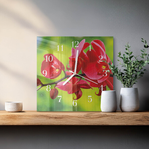 Orologio quadrato Orchidea