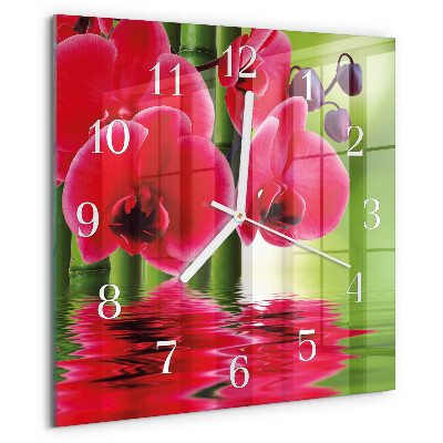 Orologio quadrato Orchidea