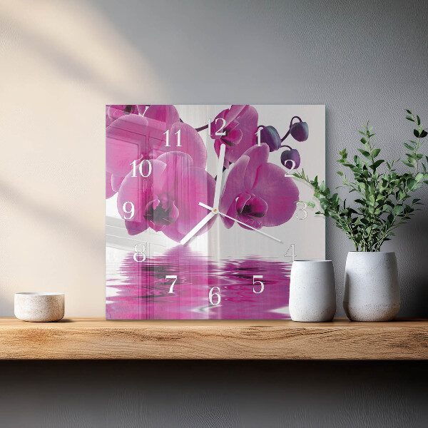Orologio quadrato Orchidea