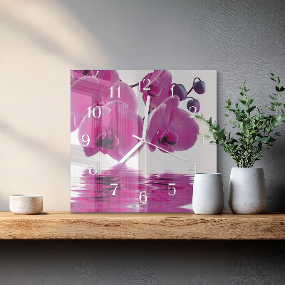 Orologio quadrato Orchidea