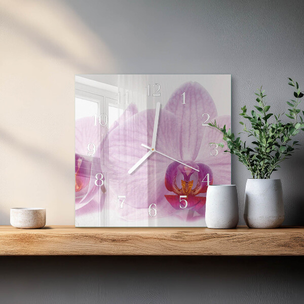 Orologio quadrato Orchidea