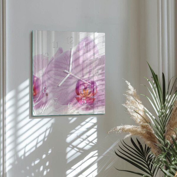 Orologio quadrato Orchidea