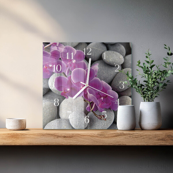 Orologio quadrato Pietre per orchidee