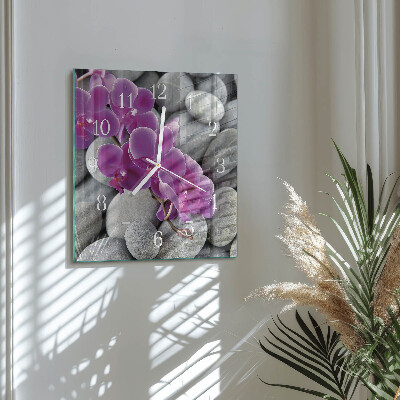 Orologio quadrato Pietre per orchidee