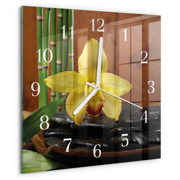Orologio quadrato Orchidea di bambù