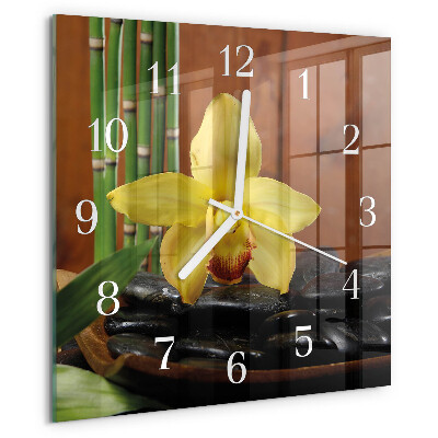 Orologio quadrato Orchidea di bambù