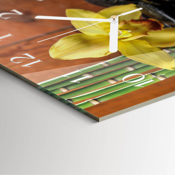 Orologio quadrato Orchidea di bambù