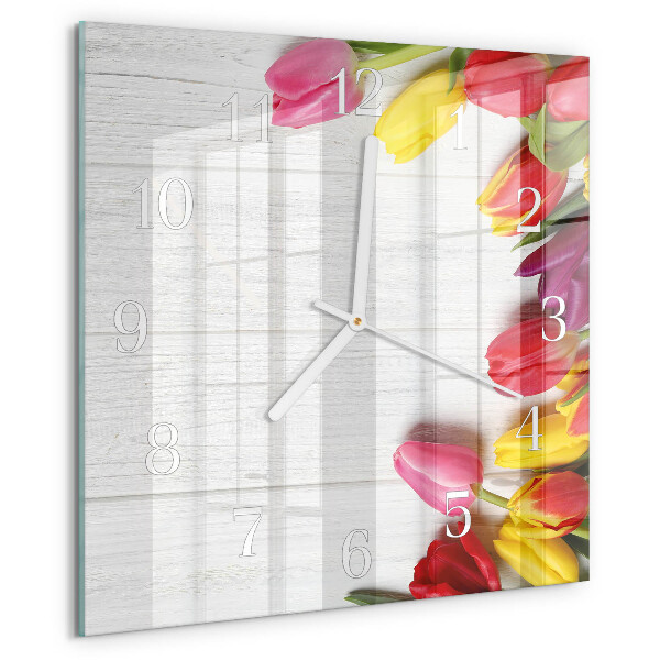 Orologio quadrato Tulipani