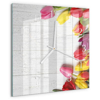 Orologio quadrato Tulipani