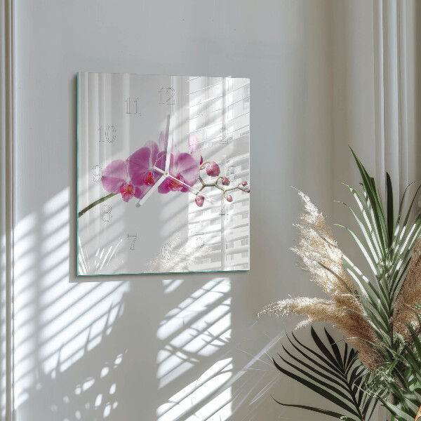 Orologio quadrato Orchidea