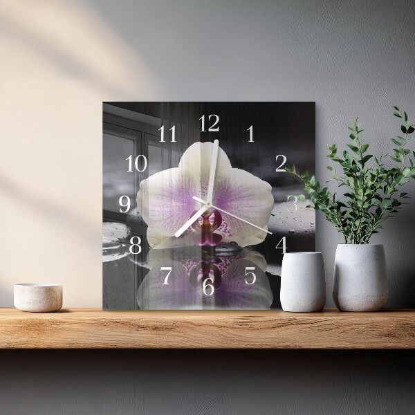Orologio quadrato Orchidea