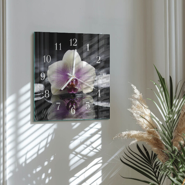 Orologio quadrato Orchidea