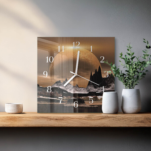 Orologio quadrato Montagne