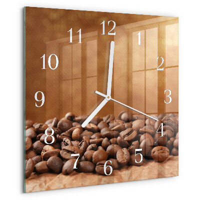Orologio quadrato chicchi di caffè
