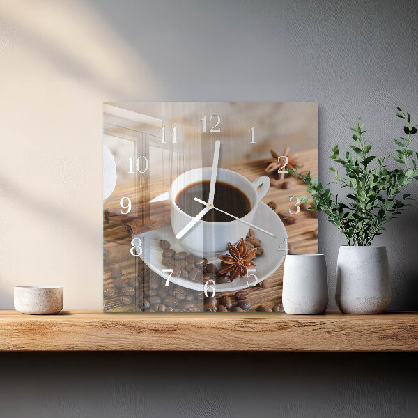 Orologio quadrato Caffè